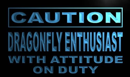 Caution Dragonfly Enthusiast Neon Light Sign